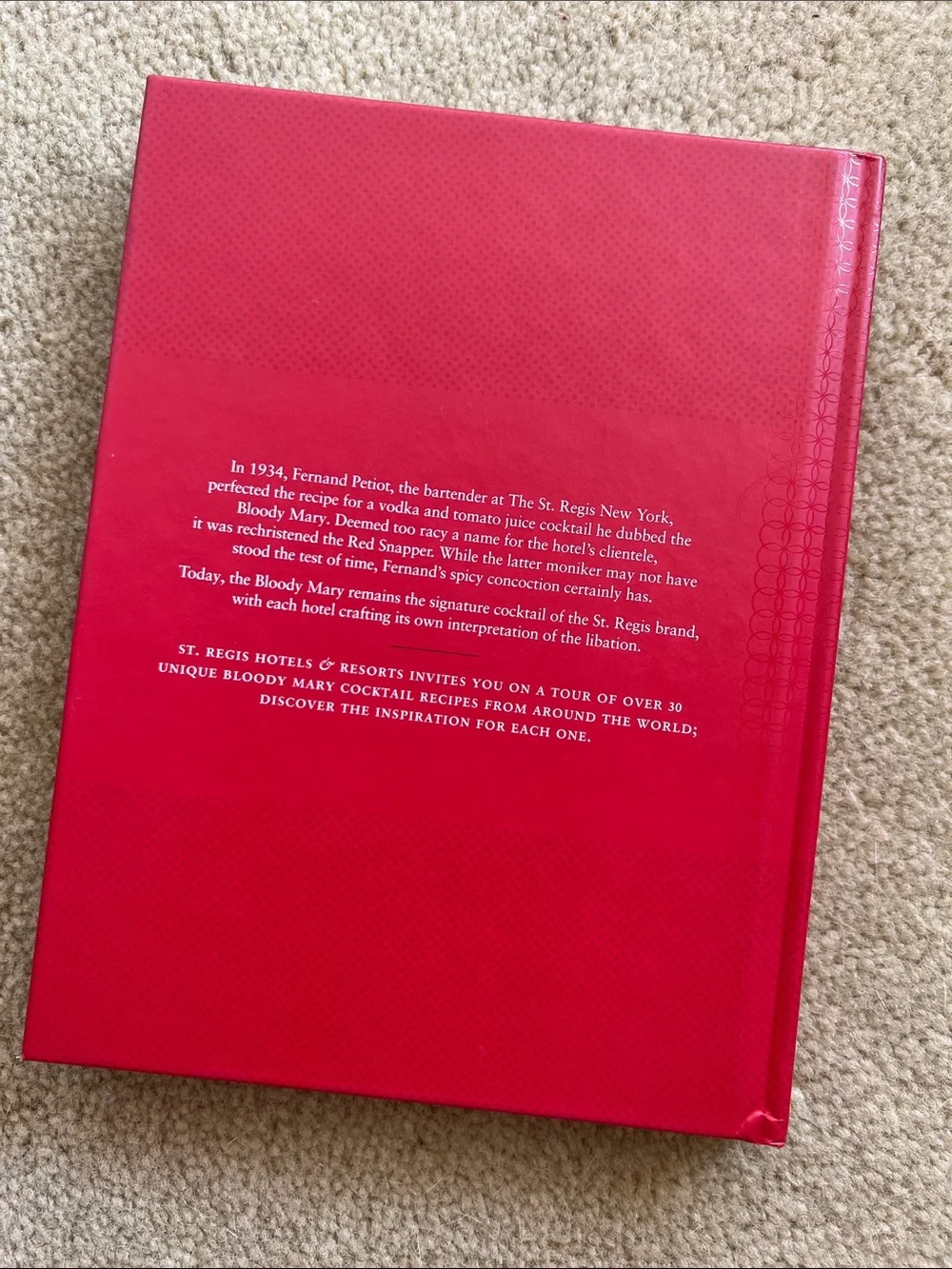 St. Regis Signature Cocktail Hardcover Book The Bloody Mary